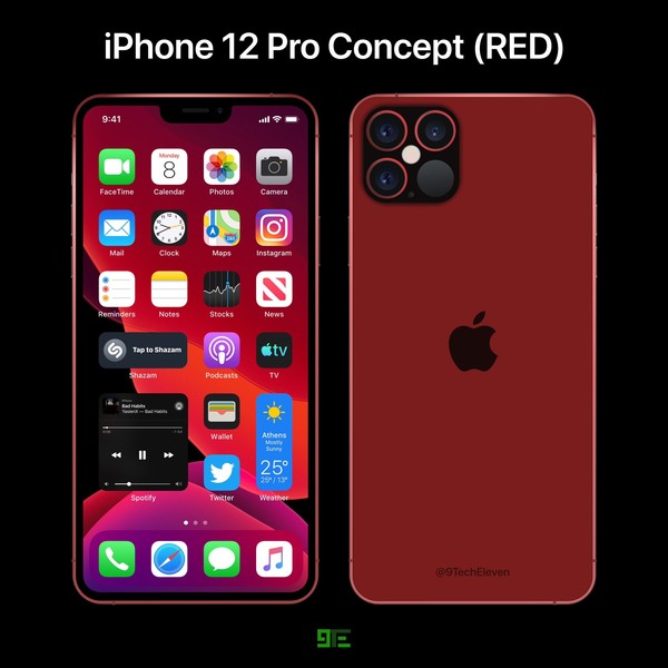 iPhone 12 Pro赤色版概念規劃（圖源推特）